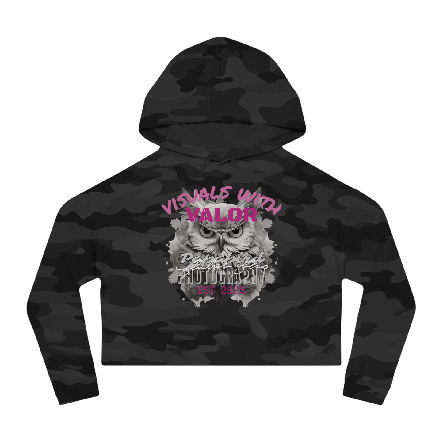 Ladies Papabird Photography Logo Lightweight "Hootie" Pullover Crop Sweatshirt