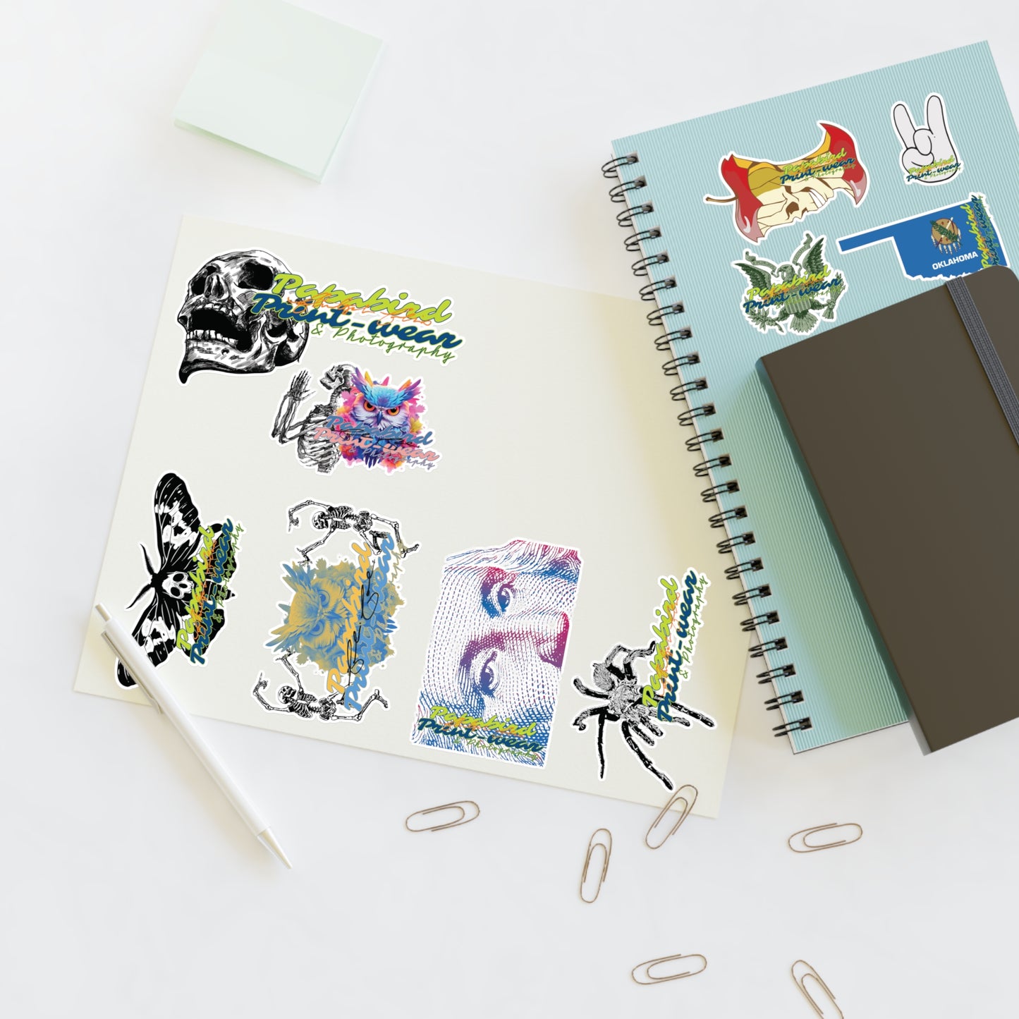 10 count Papabird Print-wear and Photography Vibrant Stickers