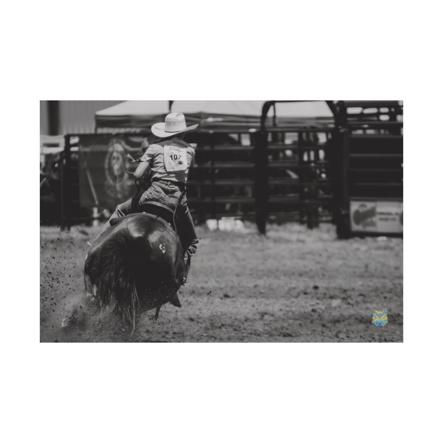 "Dust & Determination" Barrel Racing Photo Poster