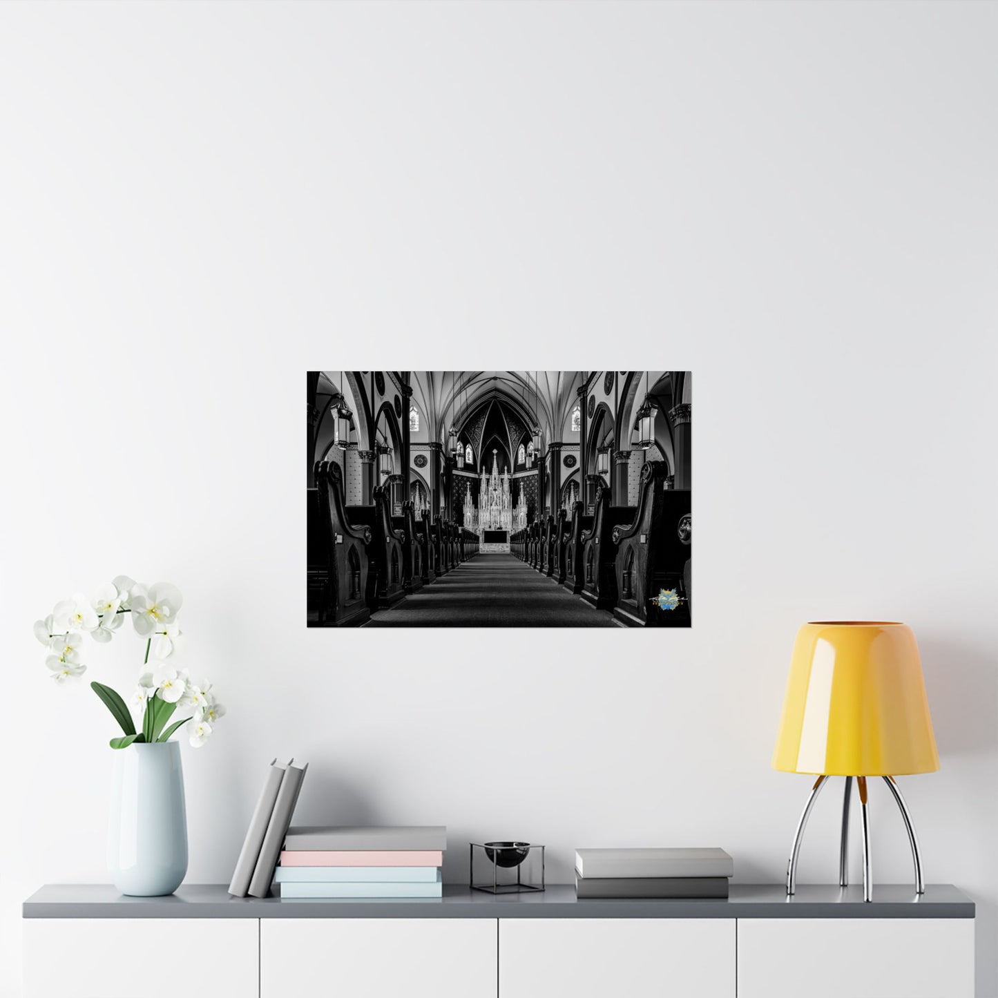 "Sanctuary in Shadows" – Black & White Photo Poster