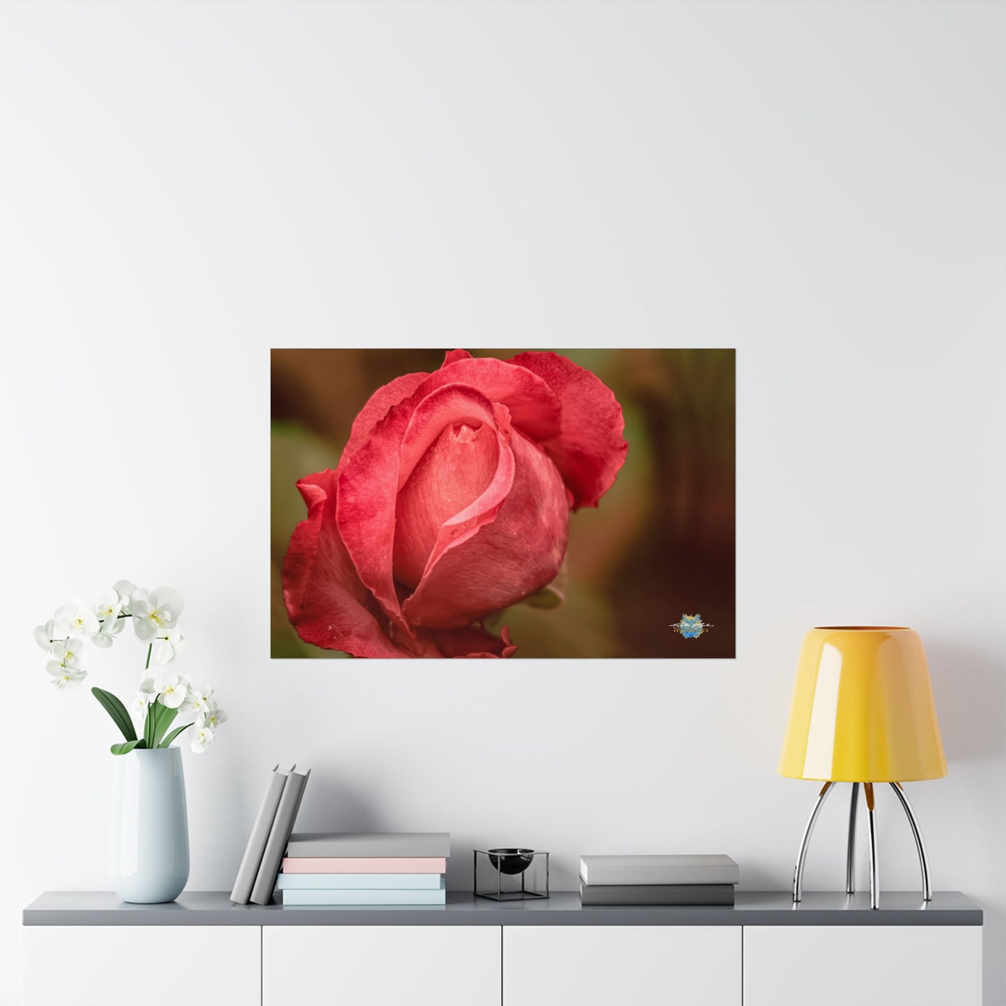 "Crimson Whisper" – Rose Fine Photo Poster