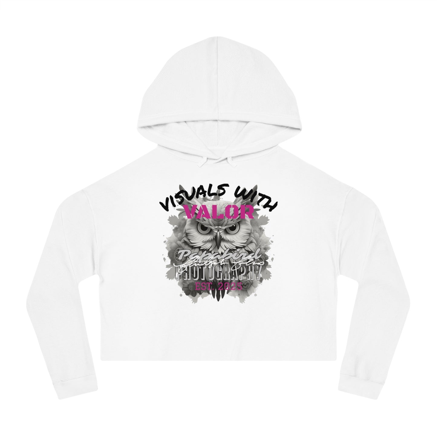 Ladies Papabird Photography Logo Lightweight "Hootie" Pullover Crop Sweatshirt