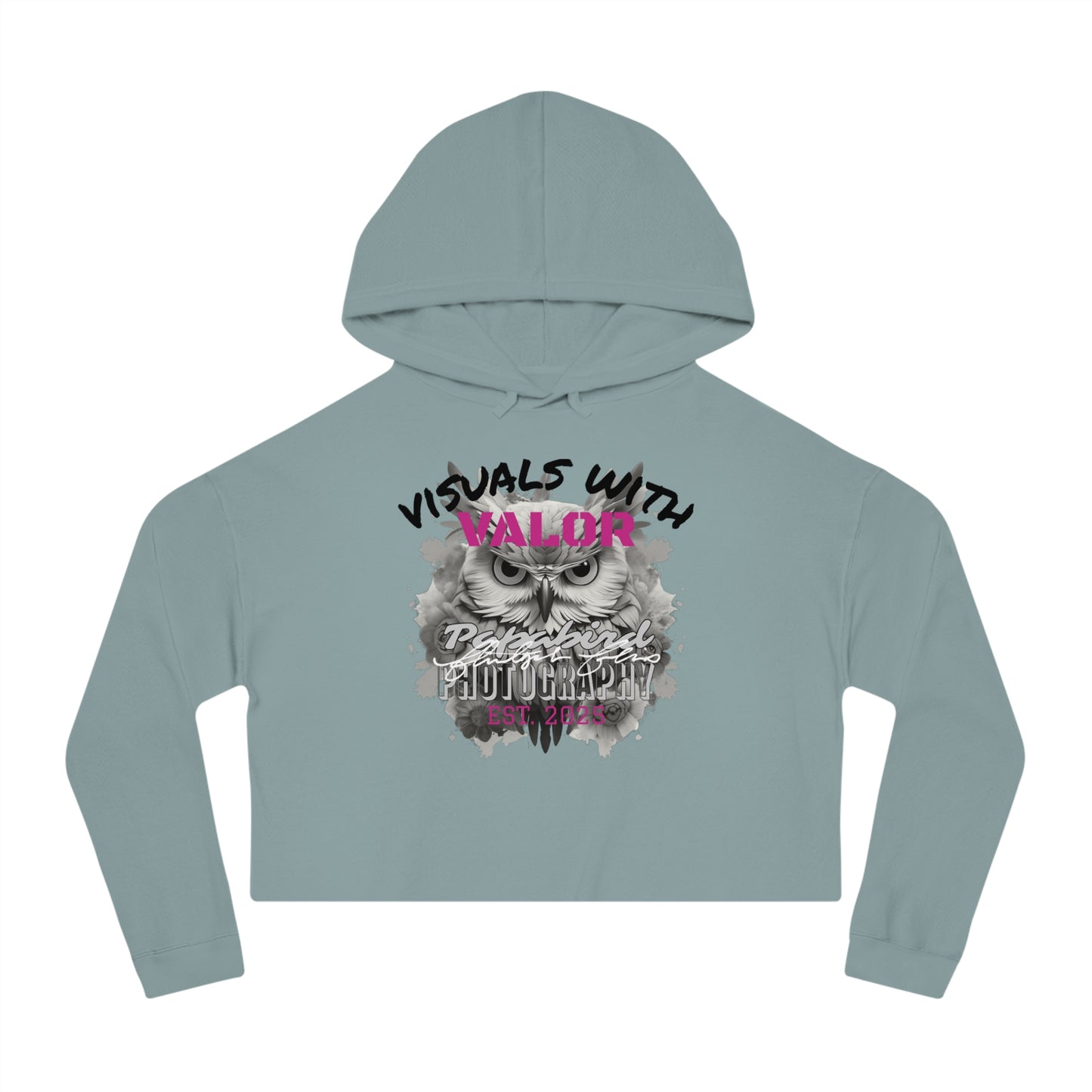 Ladies Papabird Photography Logo Lightweight "Hootie" Pullover Crop Sweatshirt