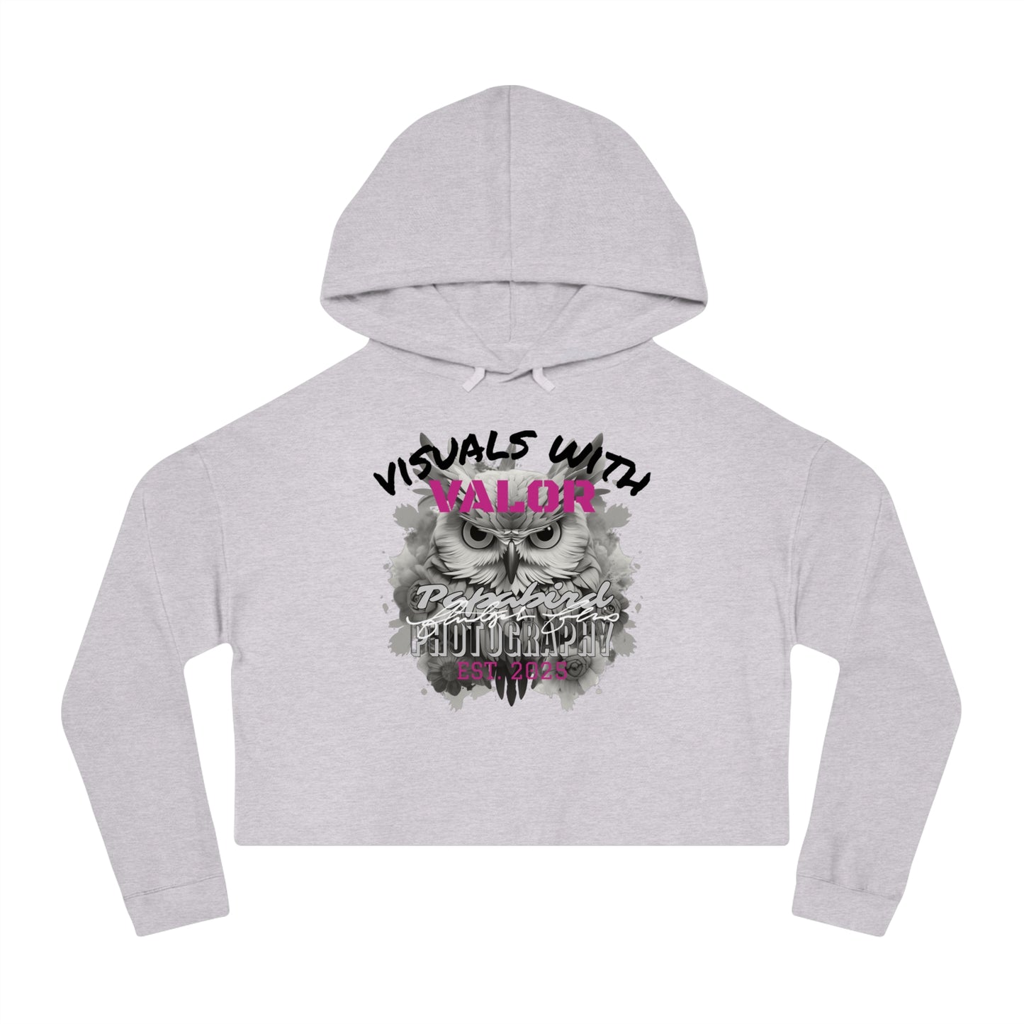 Ladies Papabird Photography Logo Lightweight "Hootie" Pullover Crop Sweatshirt