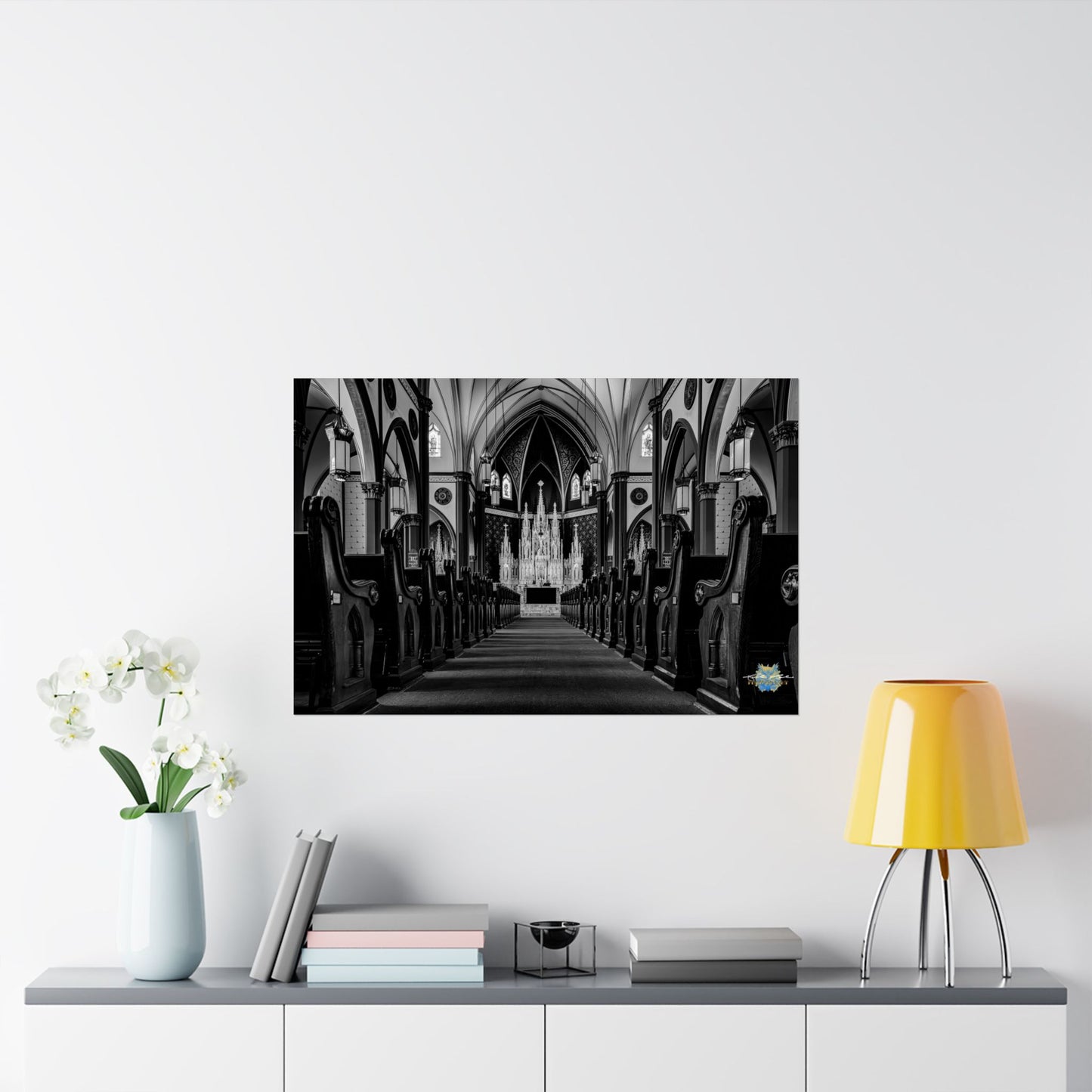 "Sanctuary in Shadows" – Black & White Photo Poster