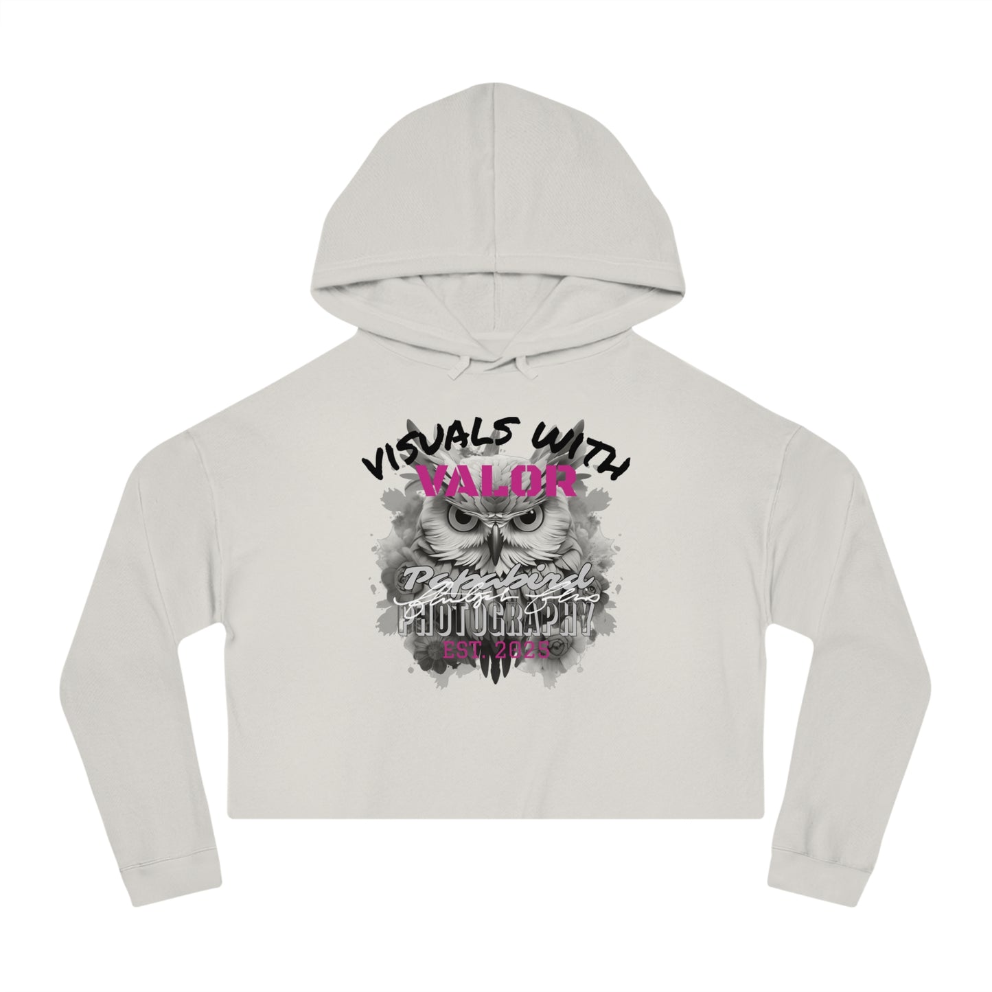 Ladies Papabird Photography Logo Lightweight "Hootie" Pullover Crop Sweatshirt