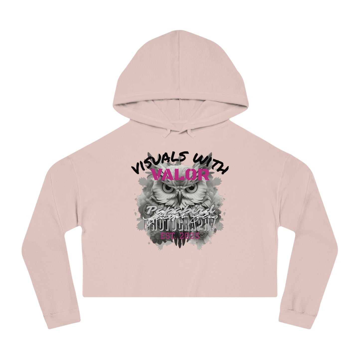 Ladies Papabird Photography Logo Lightweight "Hootie" Pullover Crop Sweatshirt