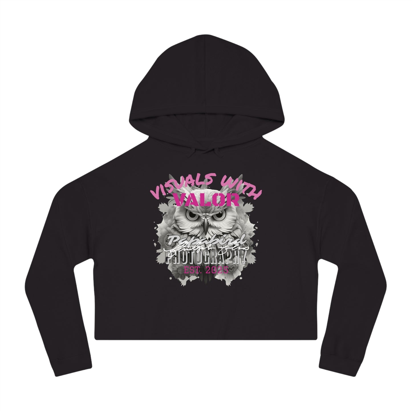 Ladies Papabird Photography Logo Lightweight "Hootie" Pullover Crop Sweatshirt
