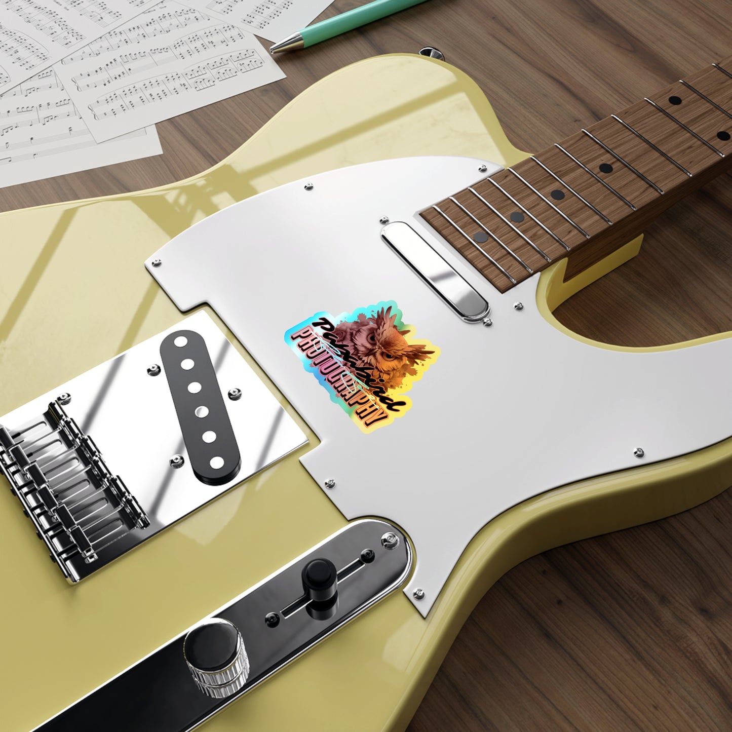 Papabird Photography Logo Holographic Die-Cut Stickers