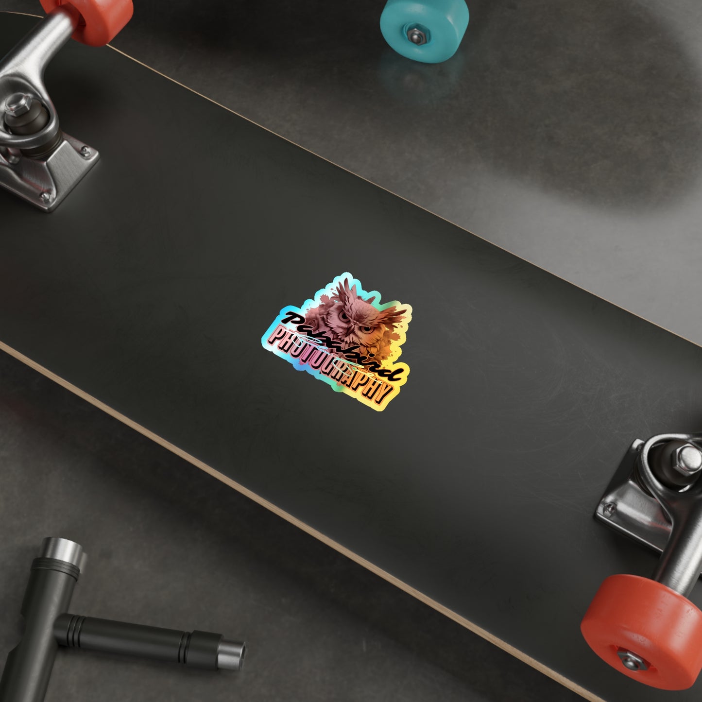 Papabird Photography Logo Holographic Die-Cut Stickers