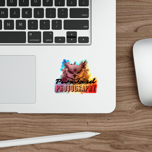 Papabird Photography Logo Holographic Die-Cut Stickers