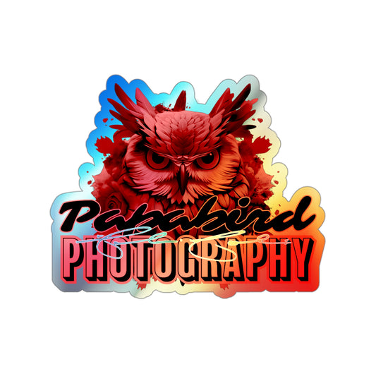 Papabird Photography Logo Holographic Die-Cut Stickers